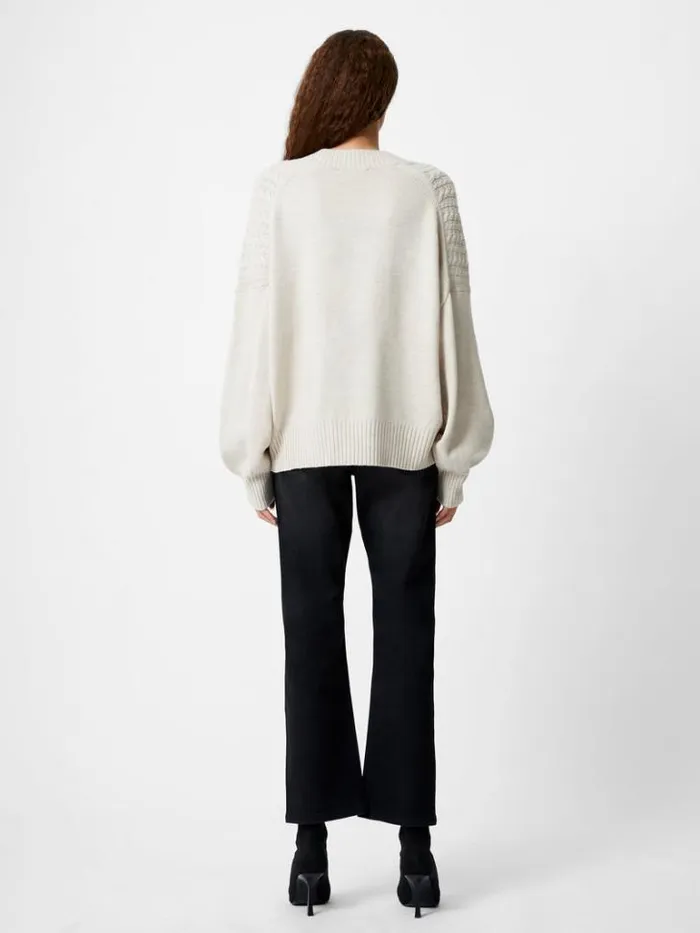 Woman French Connection Jumpers and Cardigans Babysoft Cable Knit Cardigan Light Oatmeal Mel