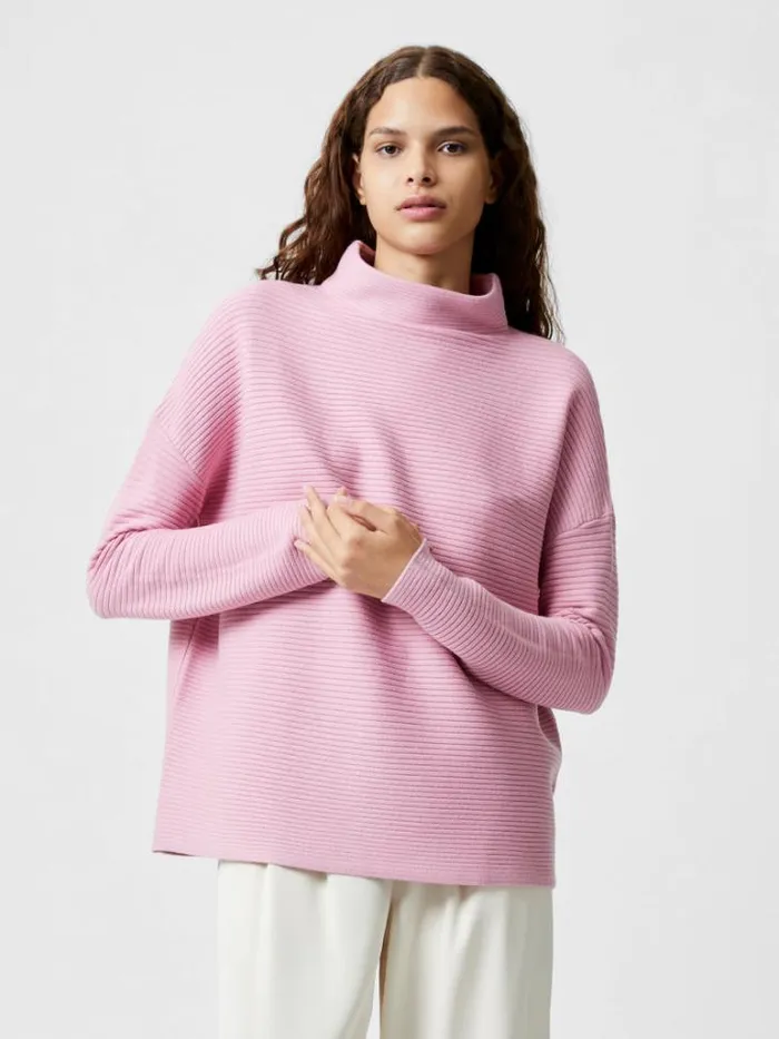 Woman French Connection Jumpers and Cardigans Babysoft Rib Mock Neck Jumper Foxglove