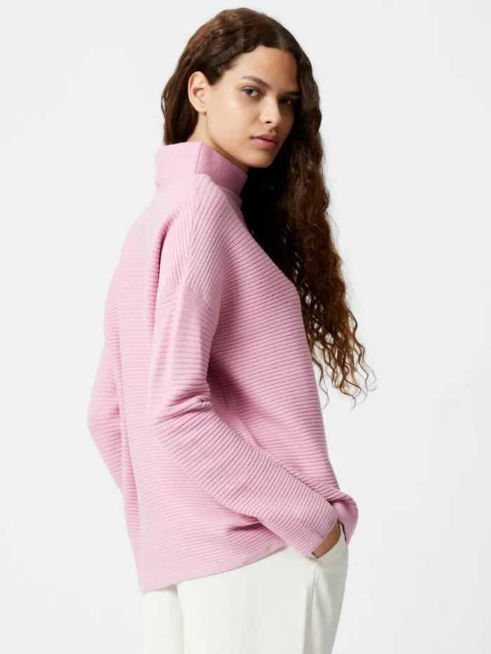 Woman French Connection Jumpers and Cardigans Babysoft Rib Mock Neck Jumper Foxglove