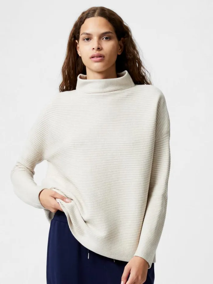 Woman French Connection Jumpers and Cardigans Babysoft Rib Mock Neck Jumper Light Oatmeal Mel Woman French Connection Jumpers and Cardigans Babysoft Rib Mock Neck Jumper Light Oatmeal Mel