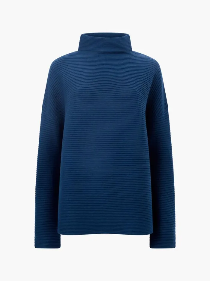 Woman French Connection Jumpers and Cardigans Babysoft Ribbed Mock Neck Jumper Deep Teal