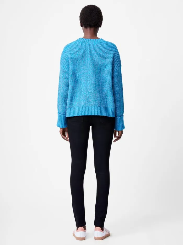 Woman French Connection Jumpers and Cardigans Fisherman Crew Neck Jumper Blue Jewel