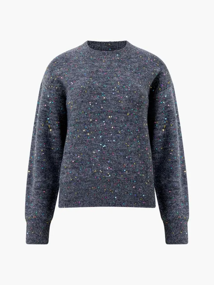 Woman French Connection Jumpers and Cardigans Janet Sequins Soft Jumper Grey