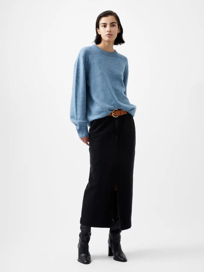 Woman French Connection Jumpers and Cardigans Kesia Recycled Crew Neck Jumper Dusted Blue Woman French Connection Jumpers and Cardigans Kesia Recycled Crew Neck Jumper Dusted Blue