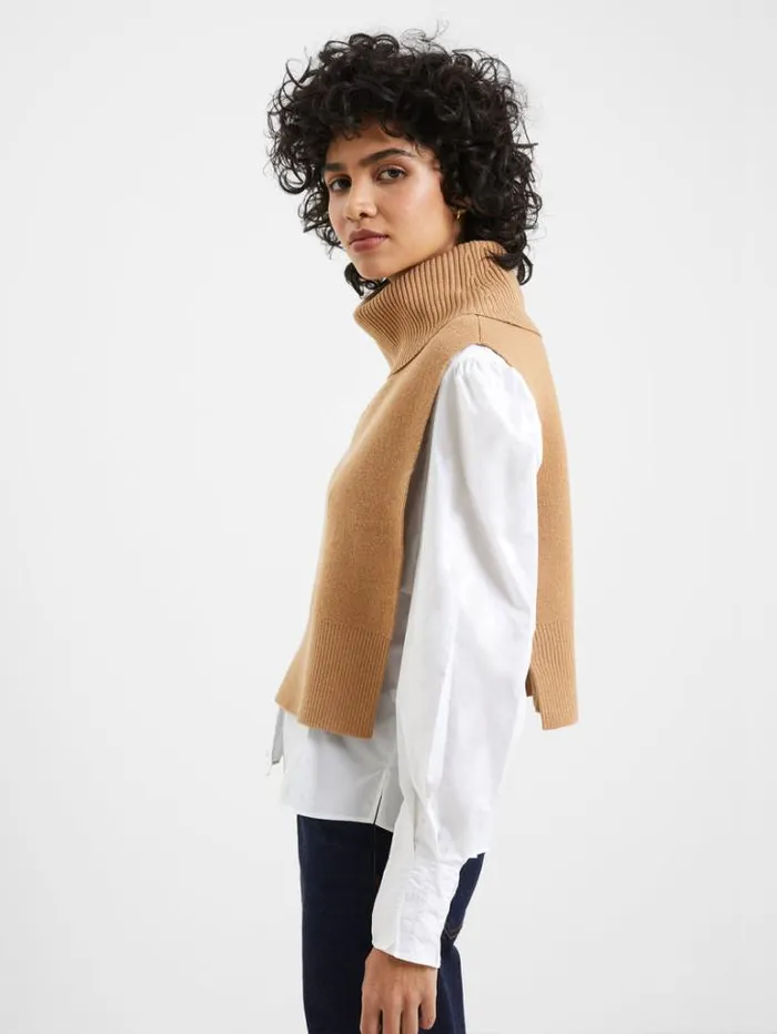 Woman French Connection Jumpers and Cardigans Knitted Cloak Camel