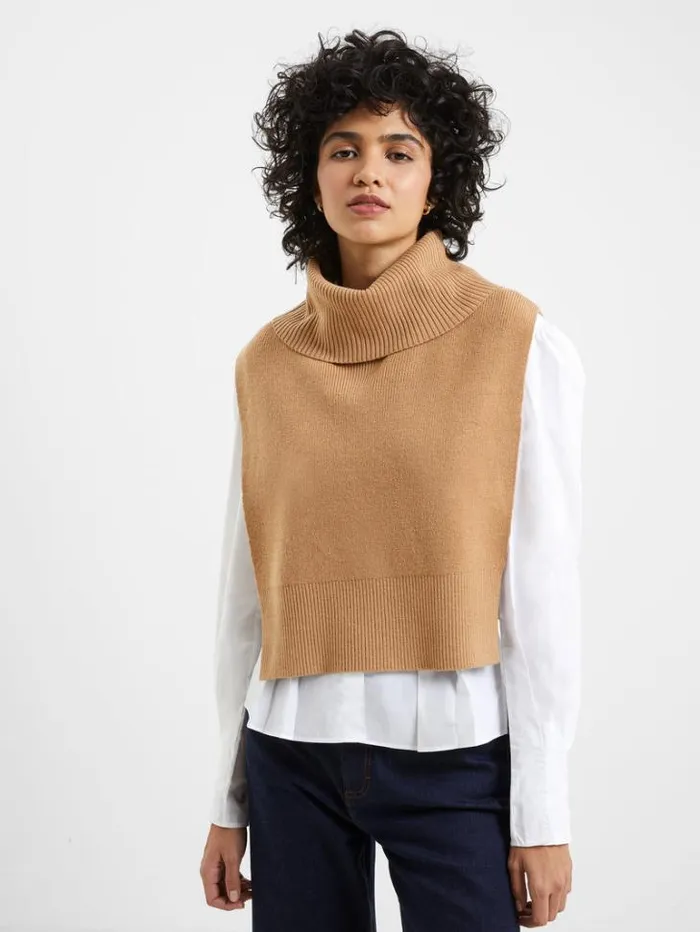 Woman French Connection Jumpers and Cardigans Knitted Cloak Camel