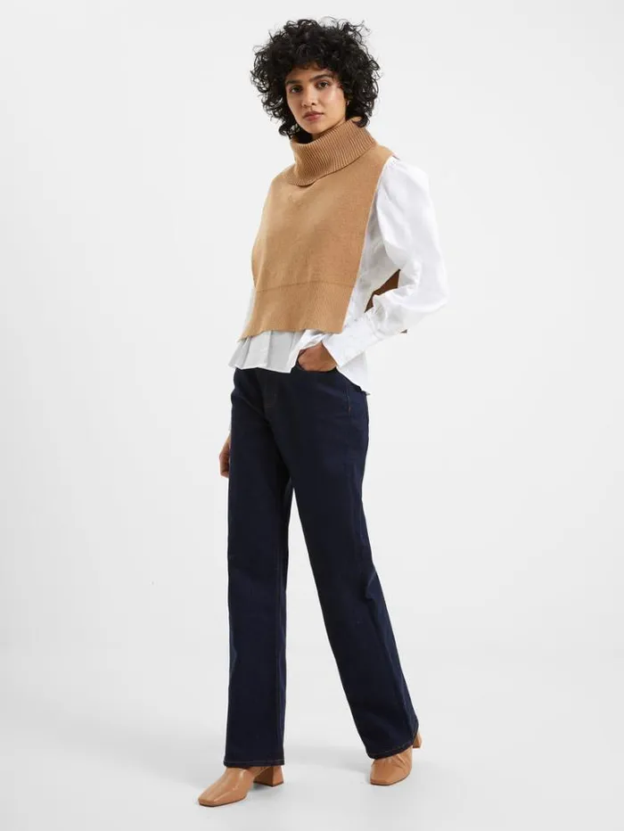 Woman French Connection Jumpers and Cardigans Knitted Cloak Camel