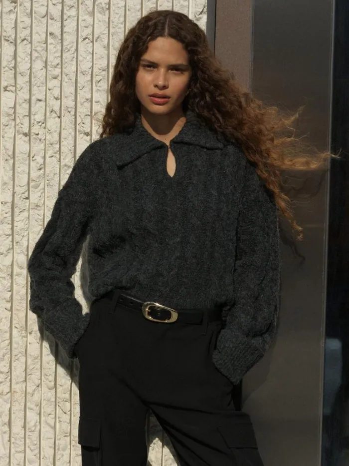 Woman French Connection Jumpers and Cardigans Kyla Sparkle Long Sleeve Jumper Charcoal Mel Woman French Connection Jumpers and Cardigans Kyla Sparkle Long Sleeve Jumper Charcoal Mel
