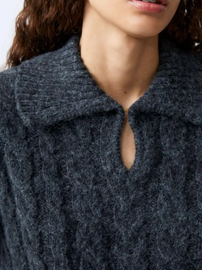 Woman French Connection Jumpers and Cardigans Kyla Sparkle Long Sleeve Jumper Charcoal Mel