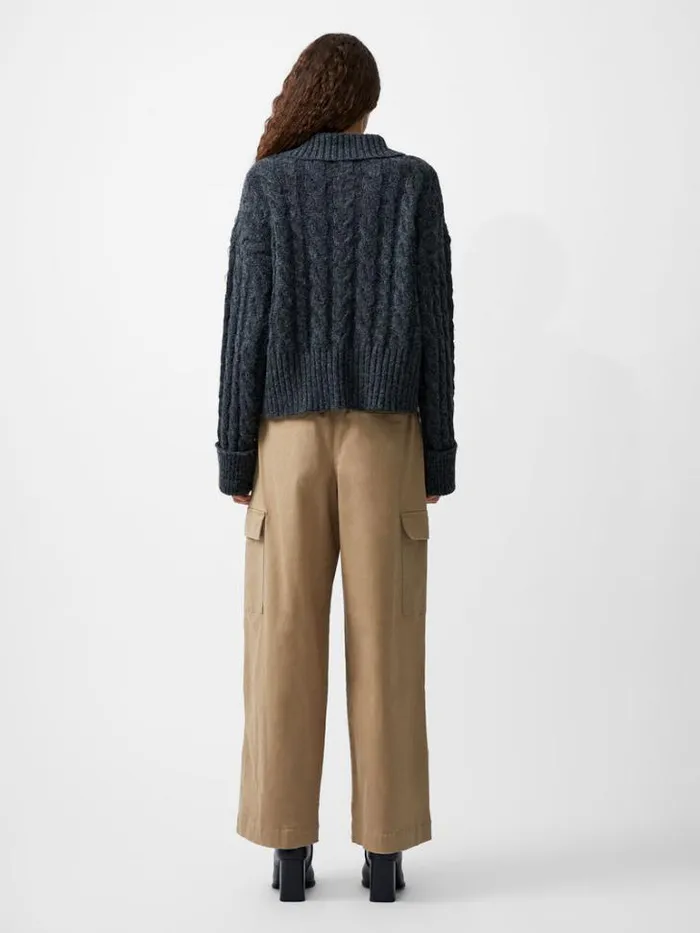 Woman French Connection Jumpers and Cardigans Kyla Sparkle Long Sleeve Jumper Charcoal Mel