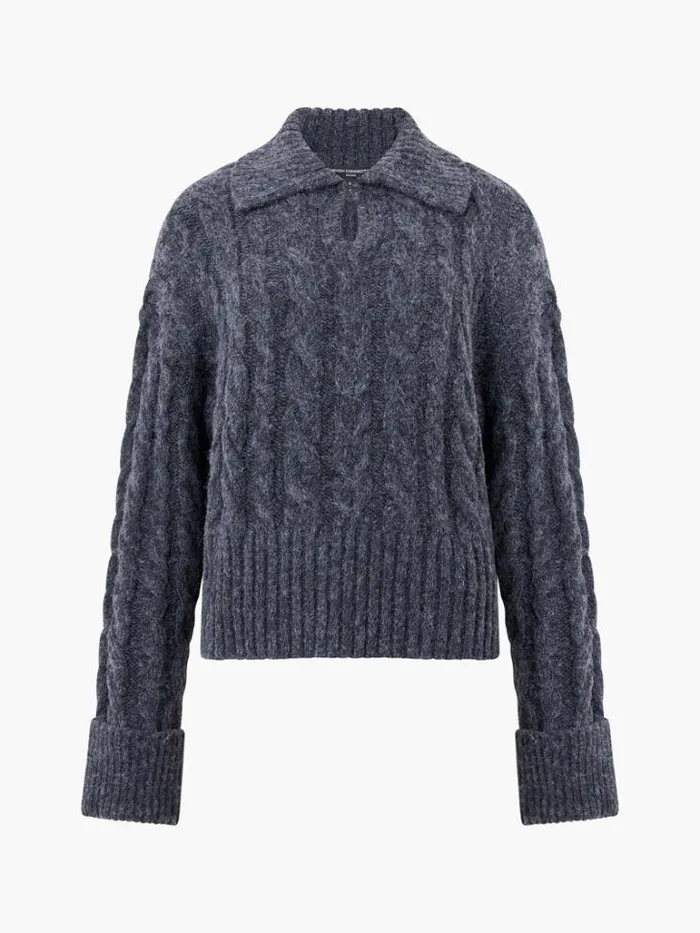 Woman French Connection Jumpers and Cardigans Kyla Sparkle Long Sleeve Jumper Charcoal Mel