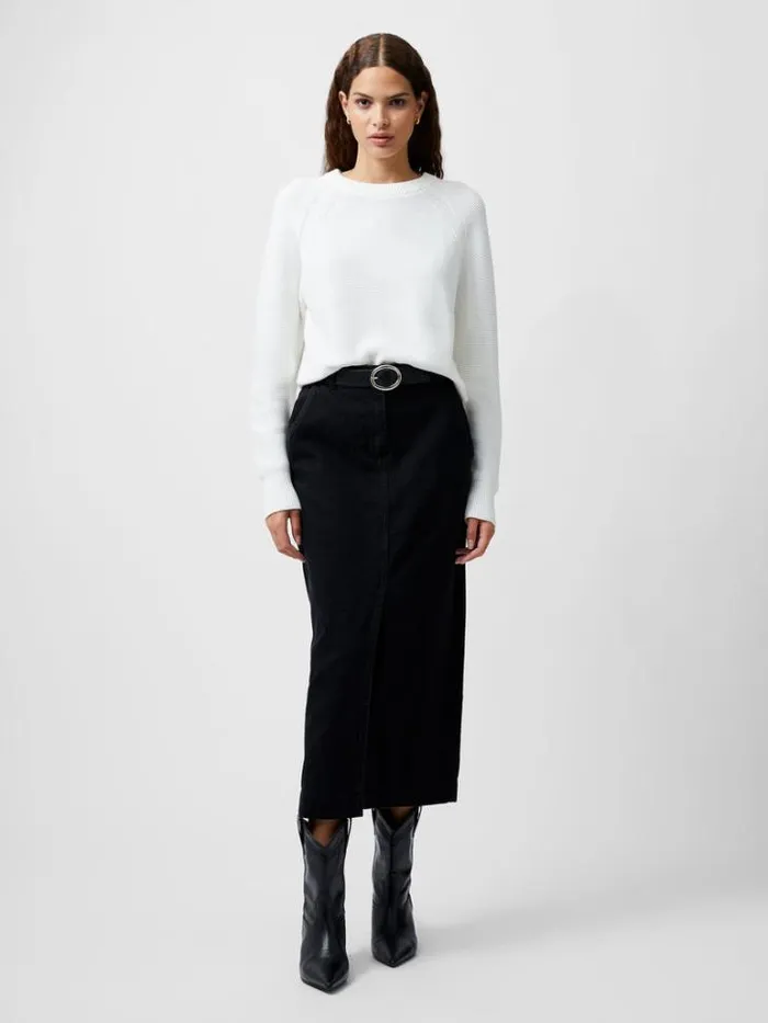 Woman French Connection Jumpers and Cardigans Lilly Mozart Crew Neck Jumper Summer White