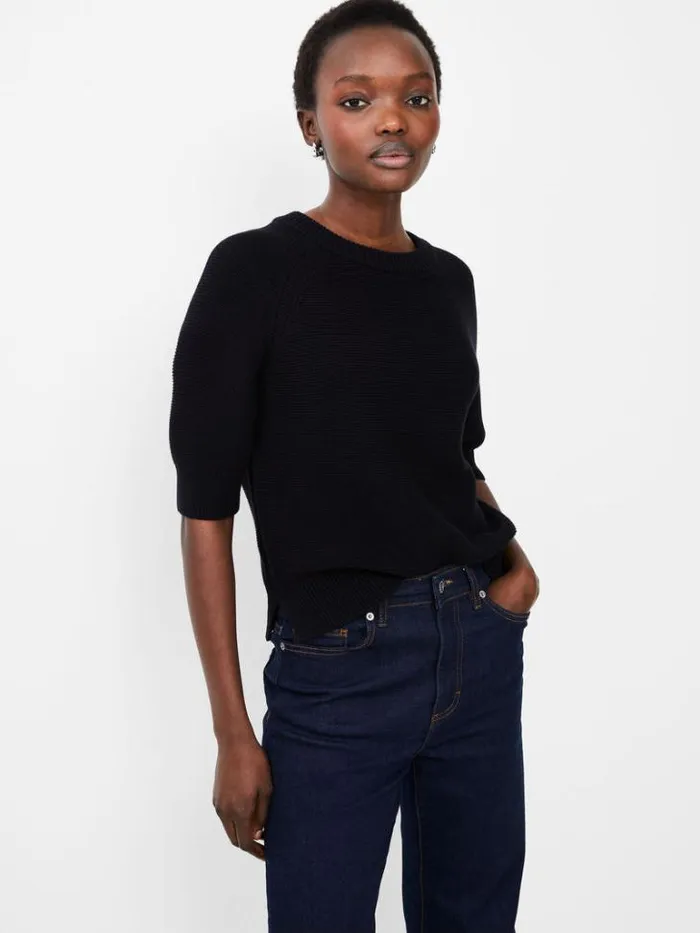 Woman French Connection Jumpers and Cardigans Lily Mozart Short Sleeve Jumper Moonless Night Woman French Connection Jumpers and Cardigans Lily Mozart Short Sleeve Jumper Moonless Night