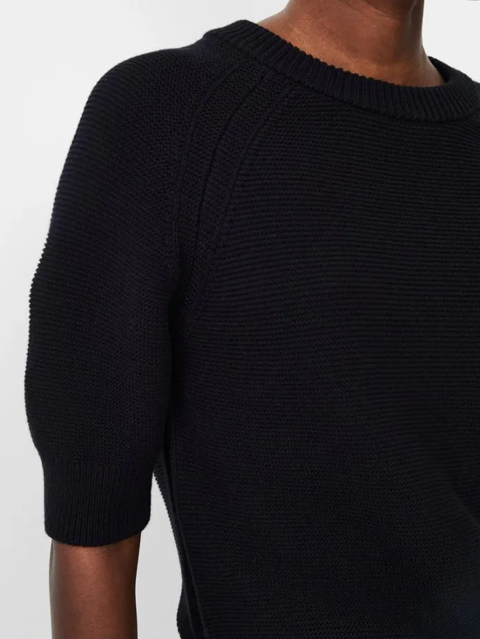 Woman French Connection Jumpers and Cardigans Lily Mozart Short Sleeve Jumper Moonless Night