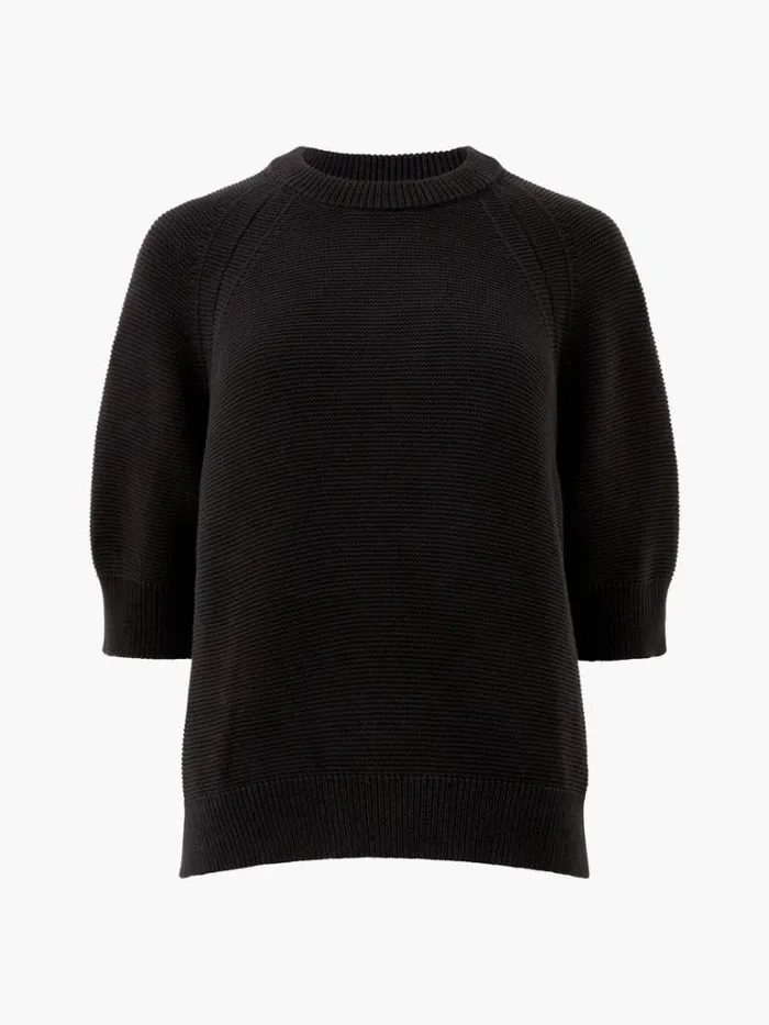Woman French Connection Jumpers and Cardigans Lily Mozart Short Sleeve Jumper Moonless Night