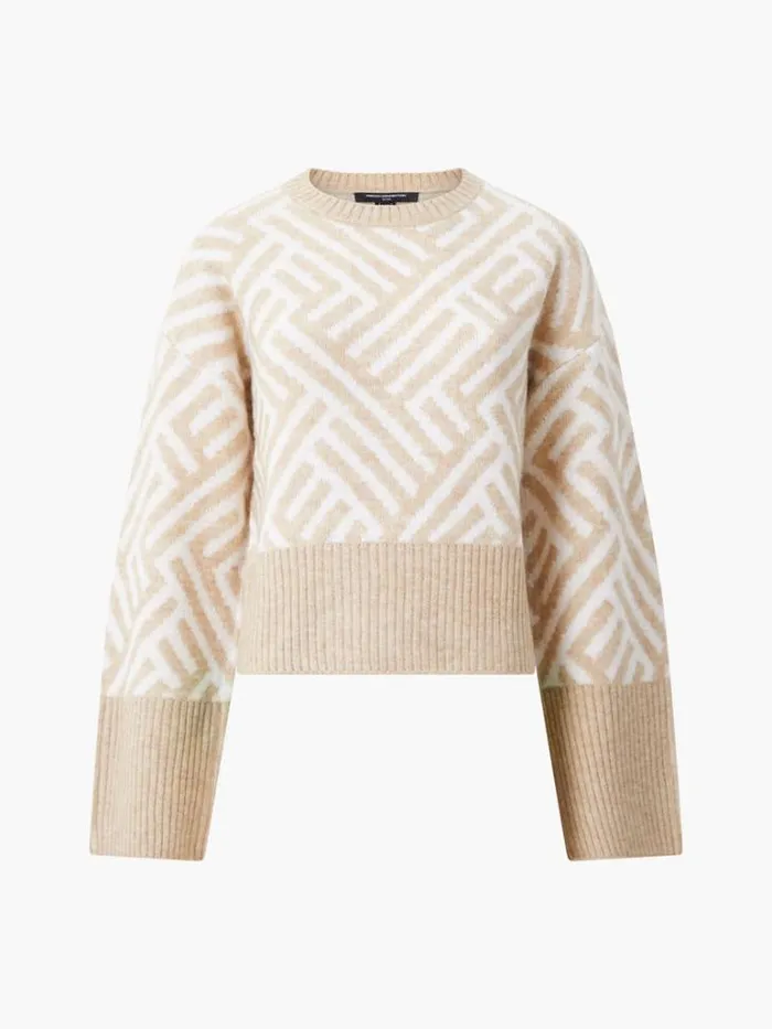 Woman French Connection Jumpers and Cardigans Martina Graphic Cropped Jumper Incenseclassic Crm