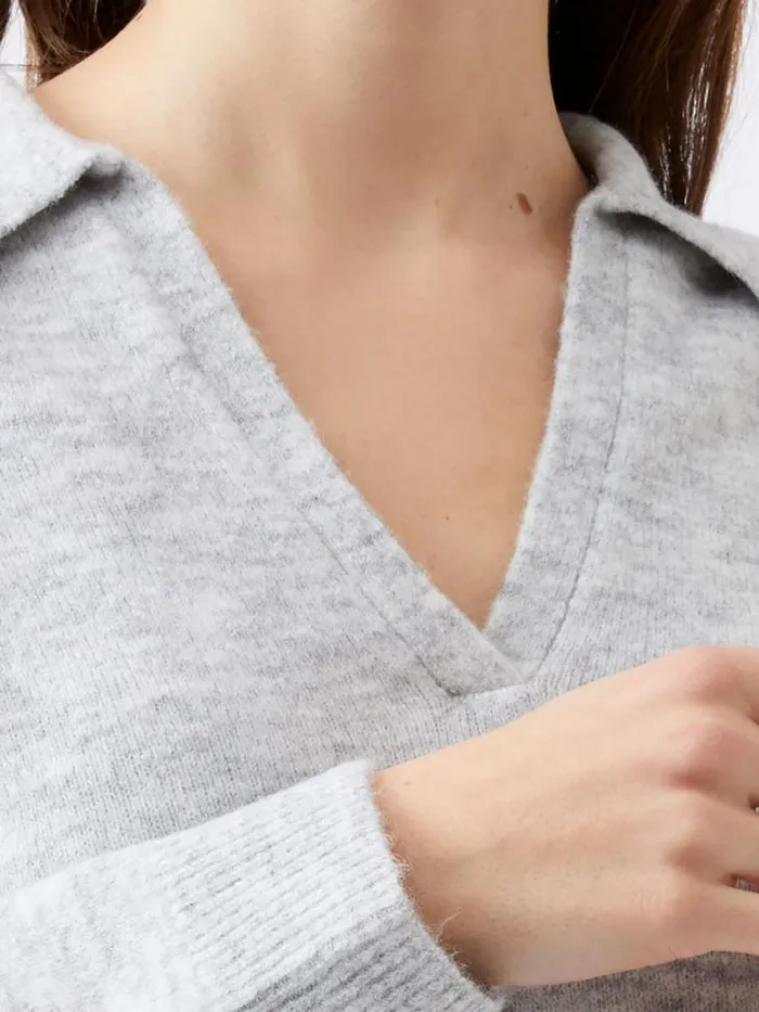 Woman French Connection Jumpers and Cardigans Morena Recycled Collar Jumper Dove Grey Mel