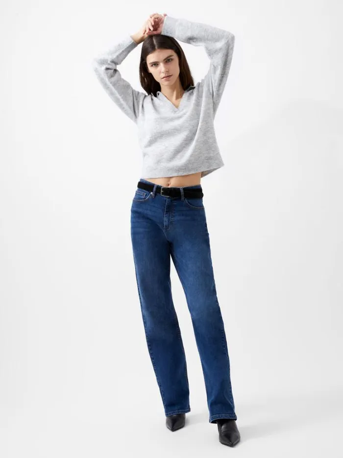 Woman French Connection Jumpers and Cardigans Morena Recycled Collar Jumper Dove Grey Mel