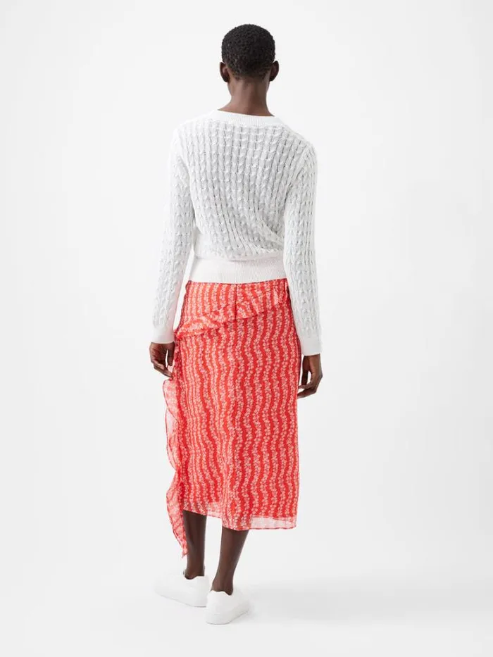 Woman French Connection Jumpers and Cardigans Niko Open Knit Long Sleeve Jumper Winter White