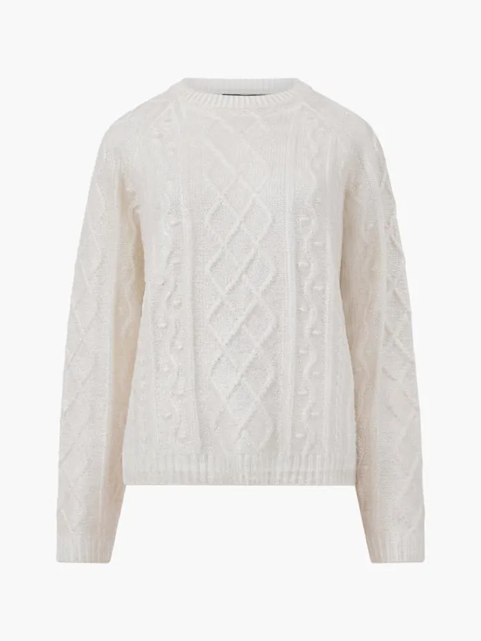 Woman French Connection Jumpers and Cardigans Otilia Foil Cable Knit Jumper Winter White