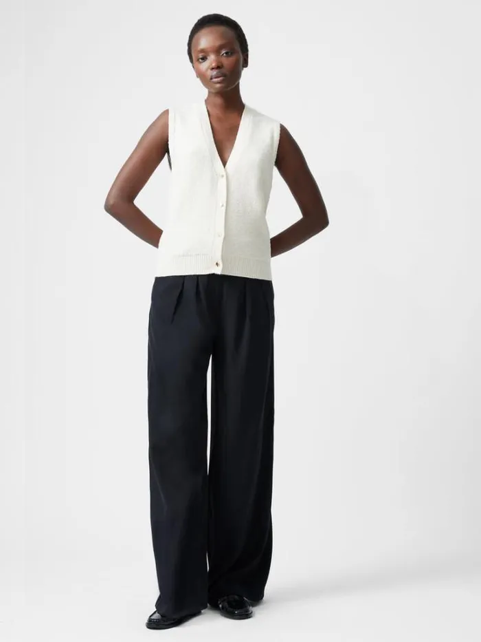 Woman French Connection Jumpers and Cardigans Vhari Recycled Button Down Vest Porcelain Cream