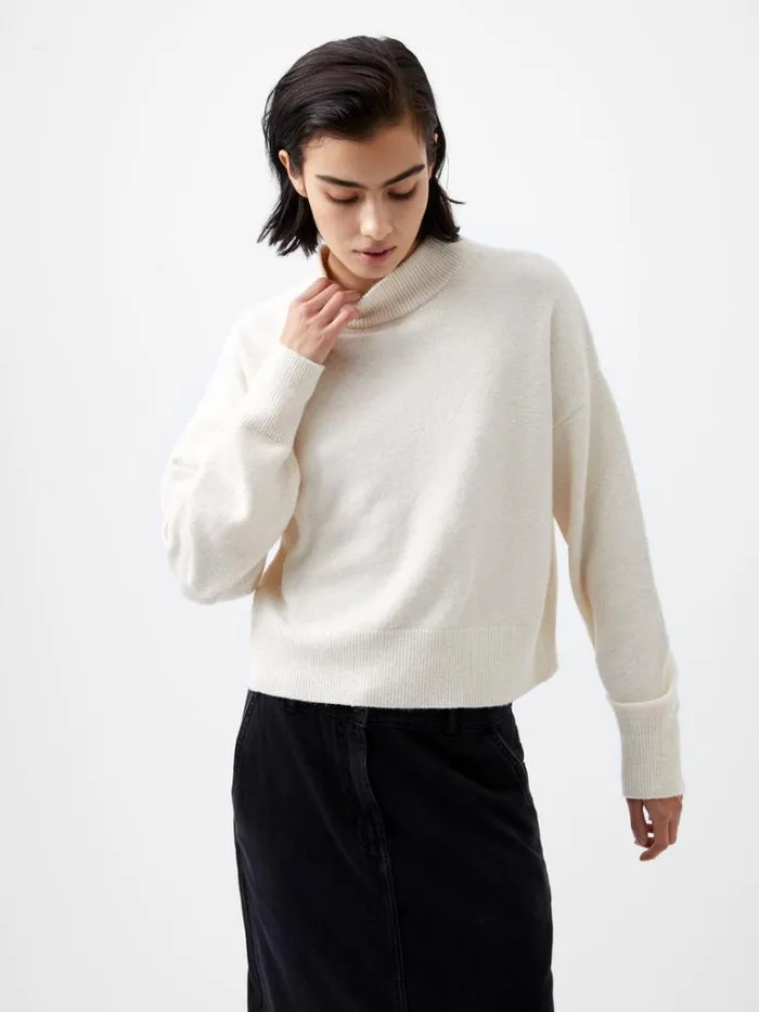 Woman French Connection Jumpers and Cardigans Vhari Recycled Grown On Neck Jumper Oatmeal Mel Woman French Connection Jumpers and Cardigans Vhari Recycled Grown On Neck Jumper Oatmeal Mel