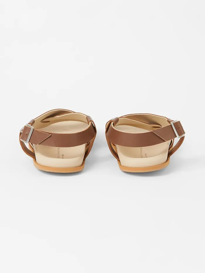 Woman French Connection Shoes SW X Branca Asymmetric Footbed Sandals Brown