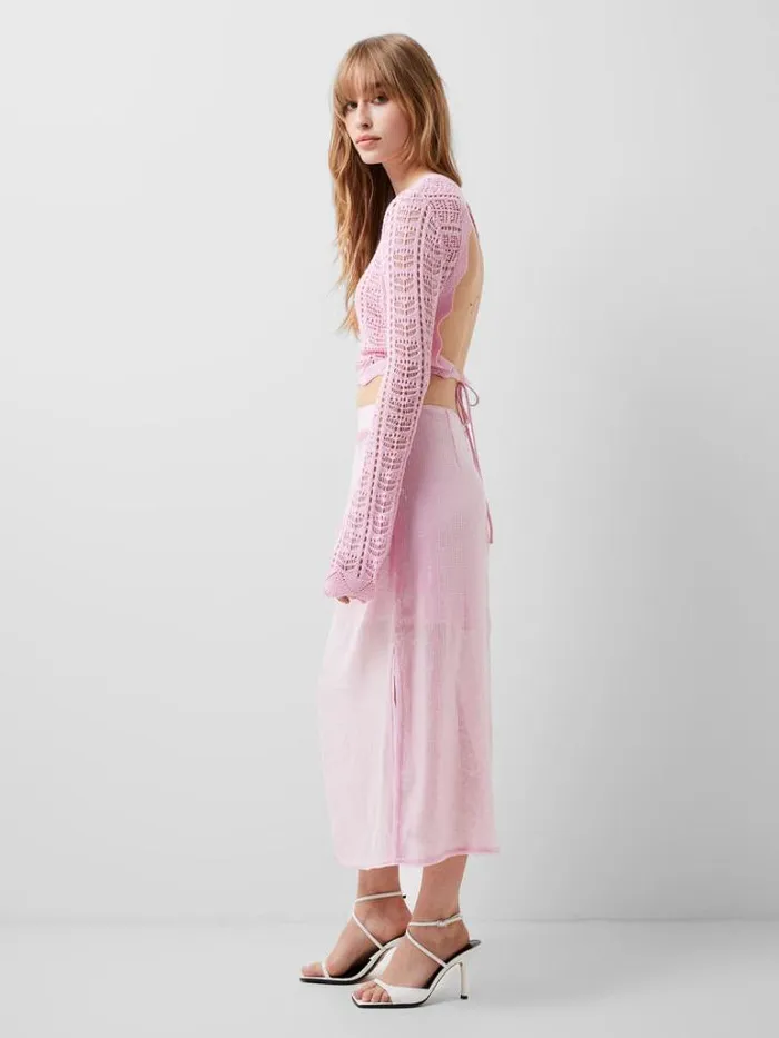 Woman French Connection Skirts and Shorts Anisha Sequin Skirt Strawberry Shake
