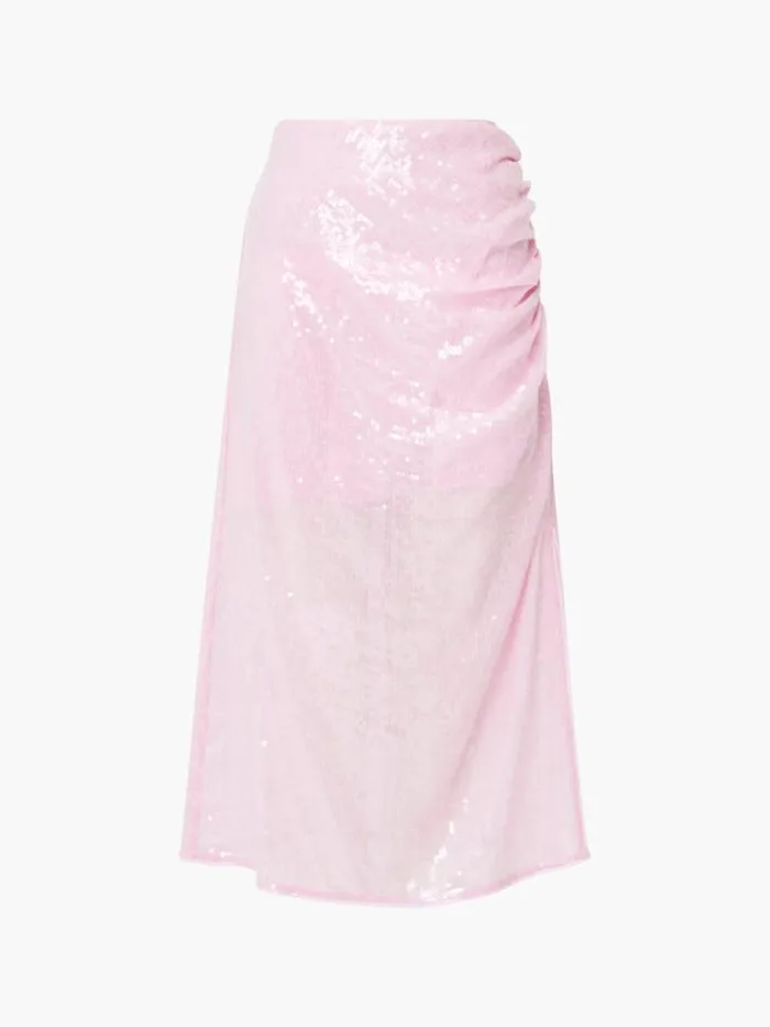 Woman French Connection Skirts and Shorts Anisha Sequin Skirt Strawberry Shake