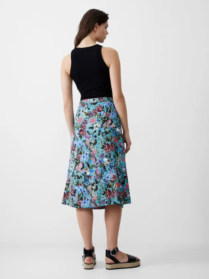 Woman French Connection Skirts and Shorts Blossom Drapey Button Midi Skirt Still Water