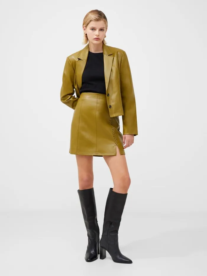 Woman French Connection Skirts and Shorts Crolenda Pu Mini Skirt Nutria