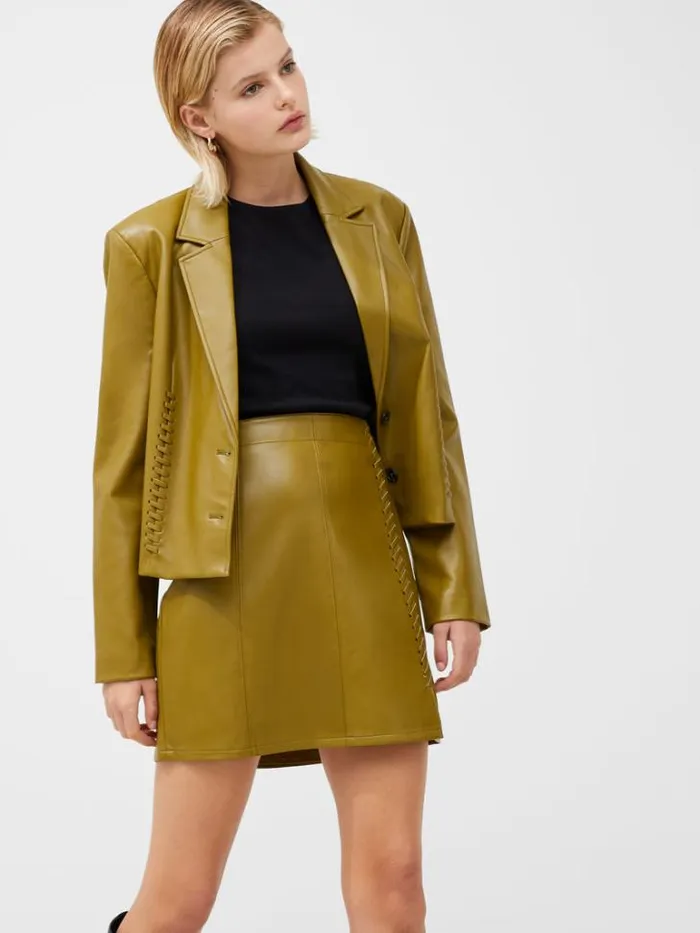Woman French Connection Skirts and Shorts Crolenda Pu Mini Skirt Nutria