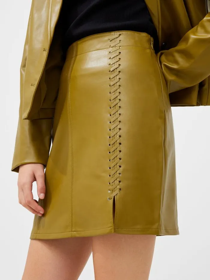Woman French Connection Skirts and Shorts Crolenda Pu Mini Skirt Nutria