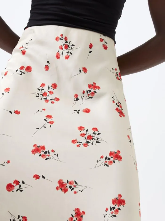 Woman French Connection Skirts and Shorts Floramour Ennis Eco Satin Maxi Skirt Classic Cream Multi