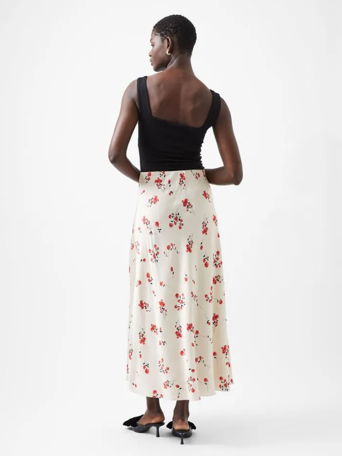 Woman French Connection Skirts and Shorts Floramour Ennis Eco Satin Maxi Skirt Classic Cream Multi