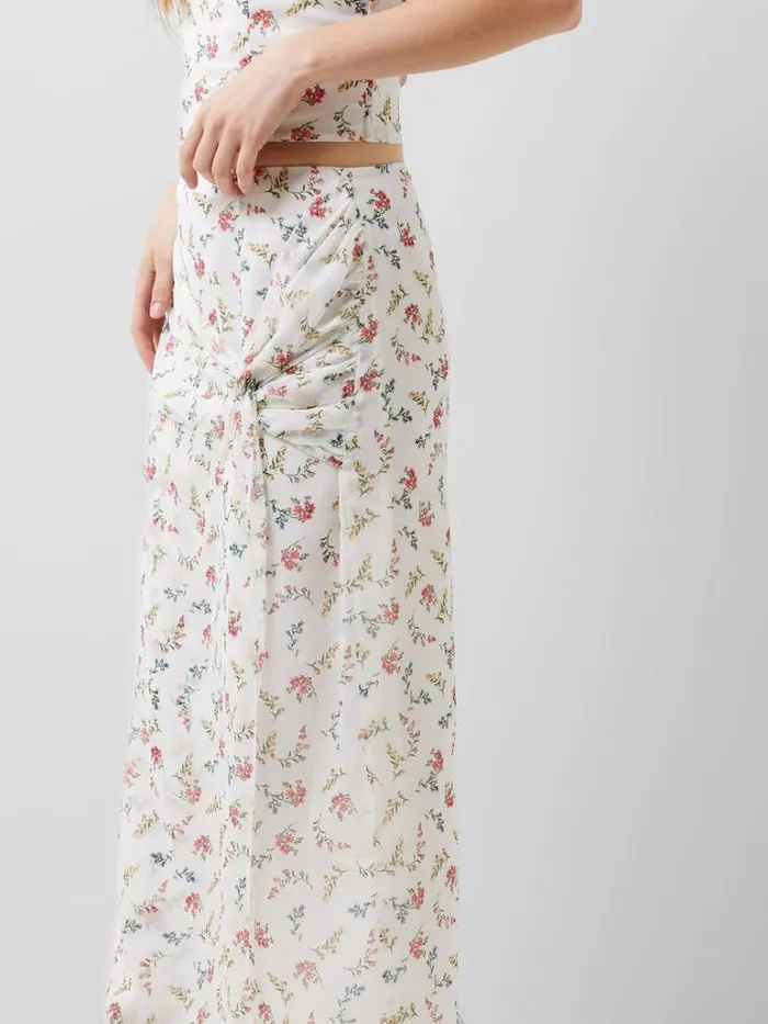 Woman French Connection Skirts and Shorts Floriana Hallie Crinkle Skirt Summer White