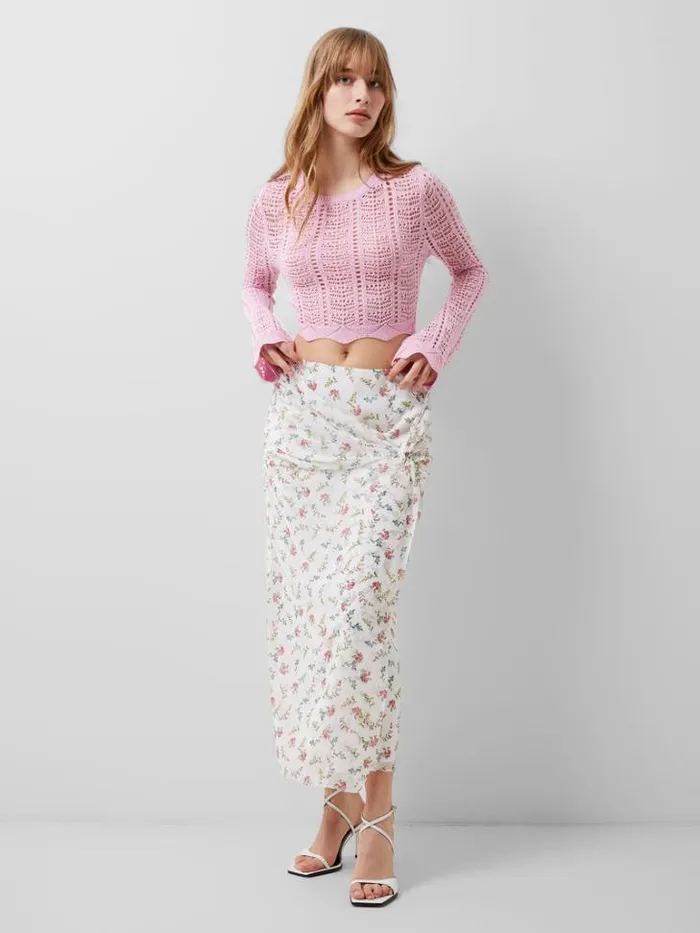 Woman French Connection Skirts and Shorts Floriana Hallie Crinkle Skirt Summer White