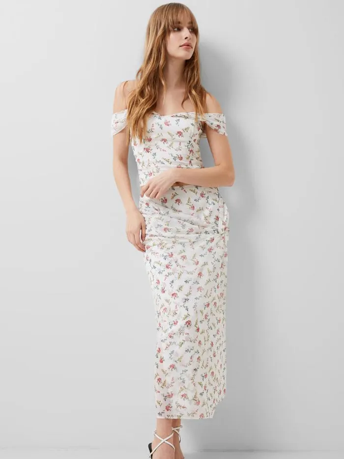Woman French Connection Skirts and Shorts Floriana Hallie Crinkle Skirt Summer White