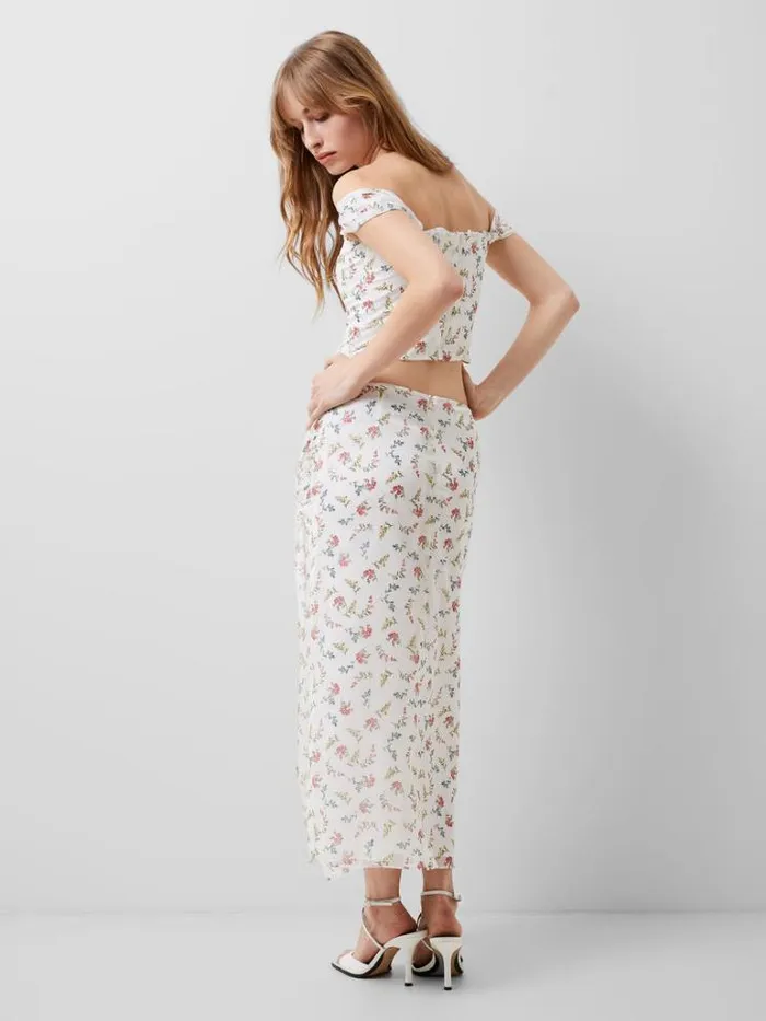Woman French Connection Skirts and Shorts Floriana Hallie Crinkle Skirt Summer White