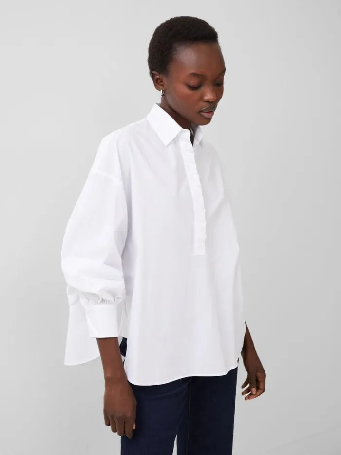 Woman French Connection Tops Agnes Shirt Linen White