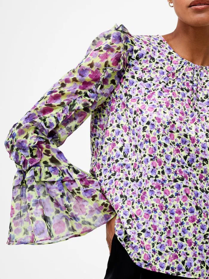 Woman French Connection Tops Alezzia Ely Jacquard Mix Top Sharp Green