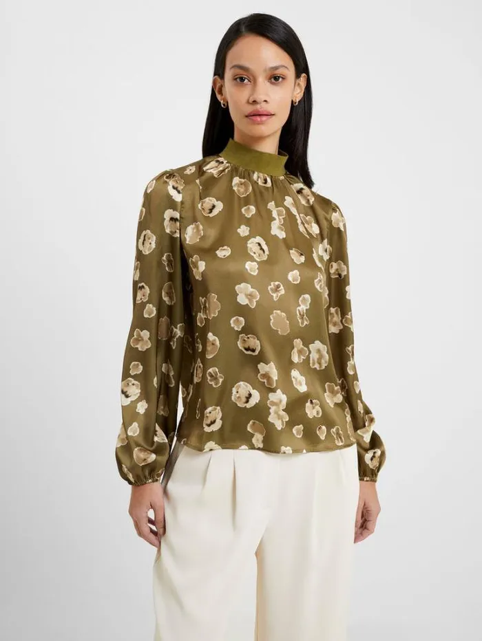 Woman French Connection Tops Bronwen Aleeya Satin Top Nutria
