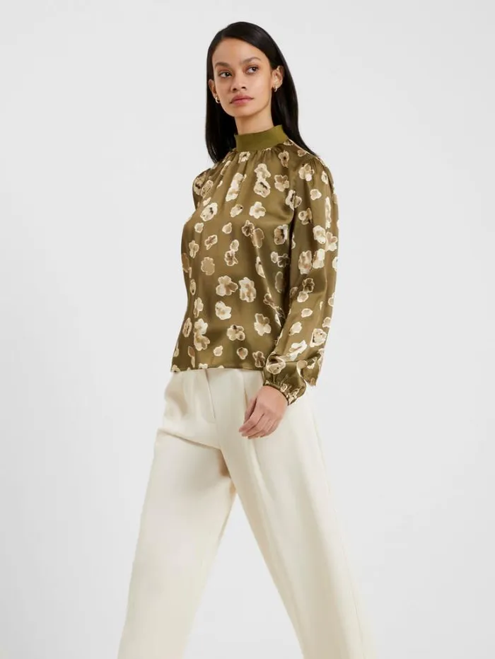 Woman French Connection Tops Bronwen Aleeya Satin Top Nutria
