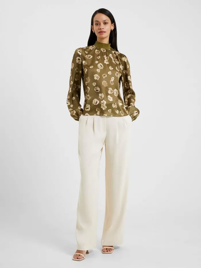 Woman French Connection Tops Bronwen Aleeya Satin Top Nutria