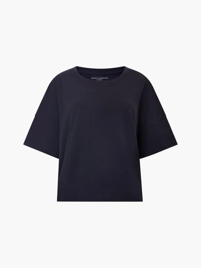 Woman French Connection Tops Brushed Stepped Hem TShirt Black