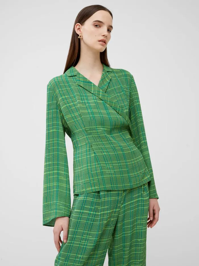 Woman French Connection Tops Carmen Recycled Crepe Top Jelly Beanwasabi