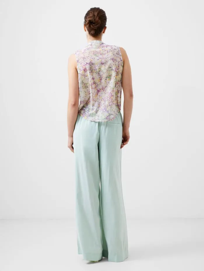 Woman French Connection Tops Donna Recycled Georgette Ruffle Top Strawberry Shake