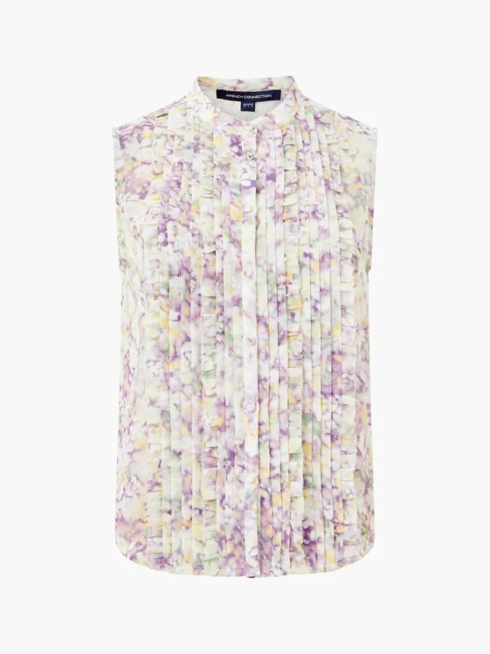 Woman French Connection Tops Donna Recycled Georgette Ruffle Top Strawberry Shake