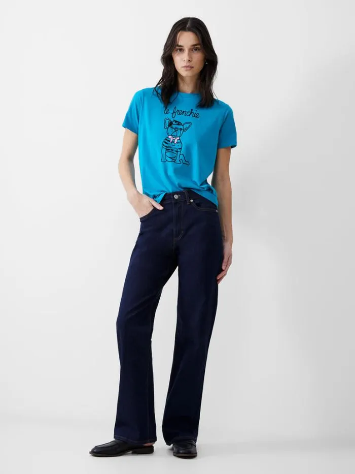 Woman French Connection Tops Frenchie Graphic TShirt Peacocksheerlilac