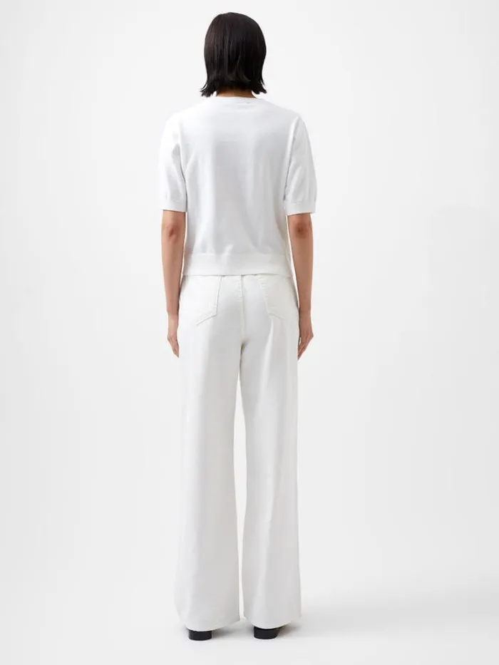 Woman French Connection Tops Jilly Cobalo Lace Short Sleeve Top Linen White